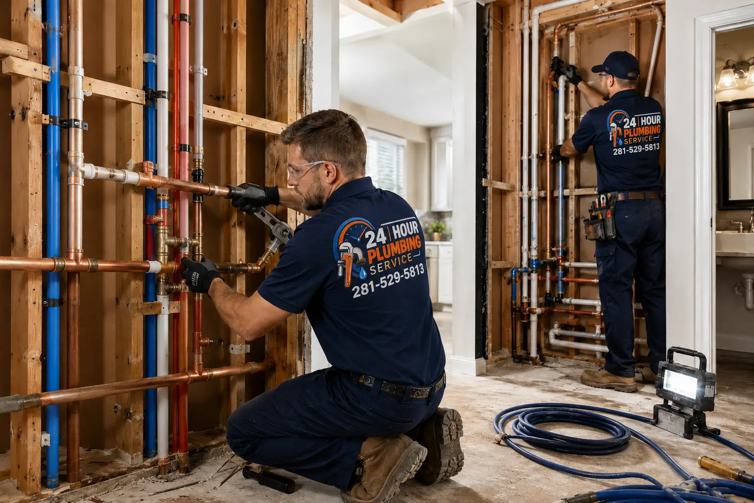 Emergency whole house repiping service