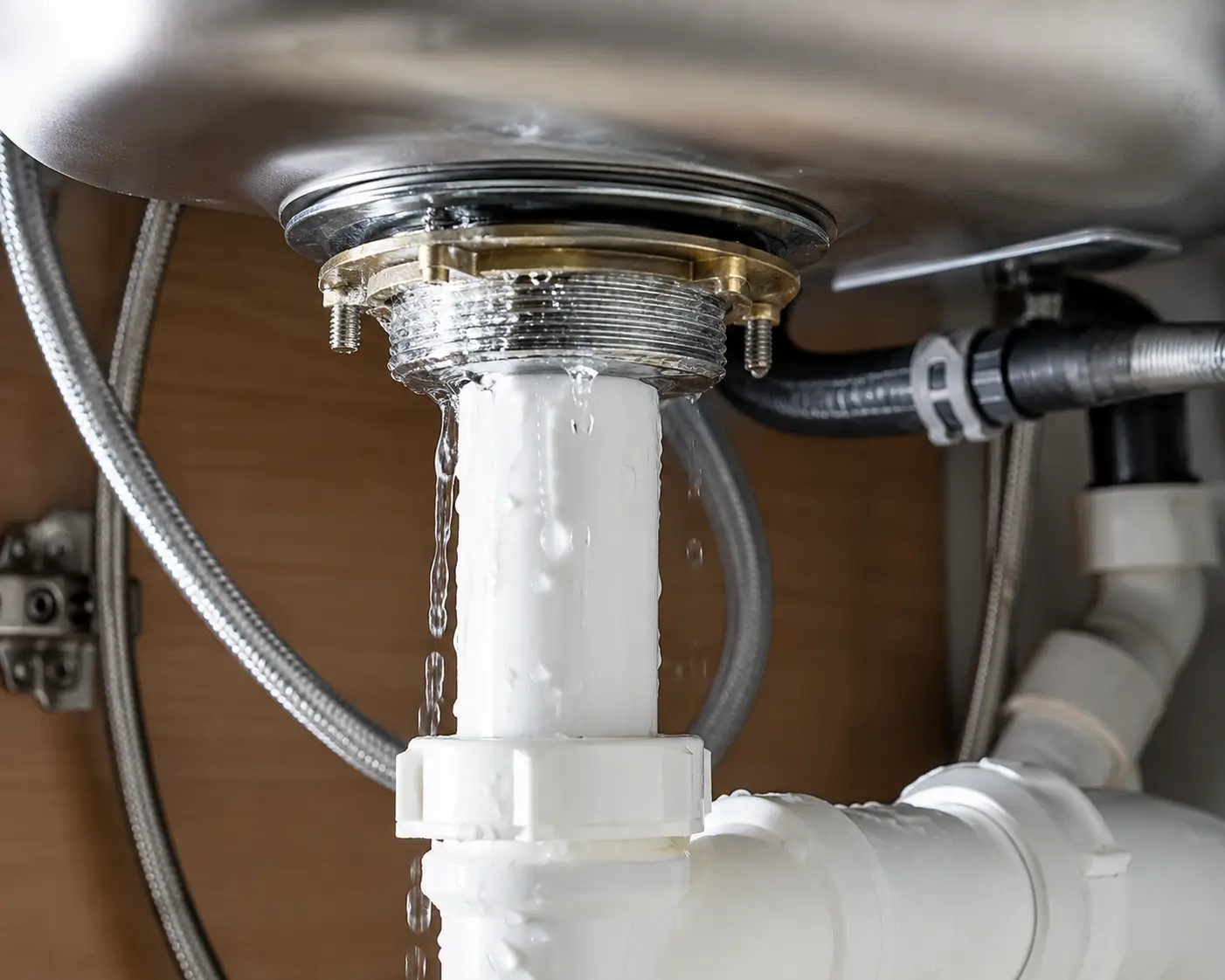 Leaking sink drain flange